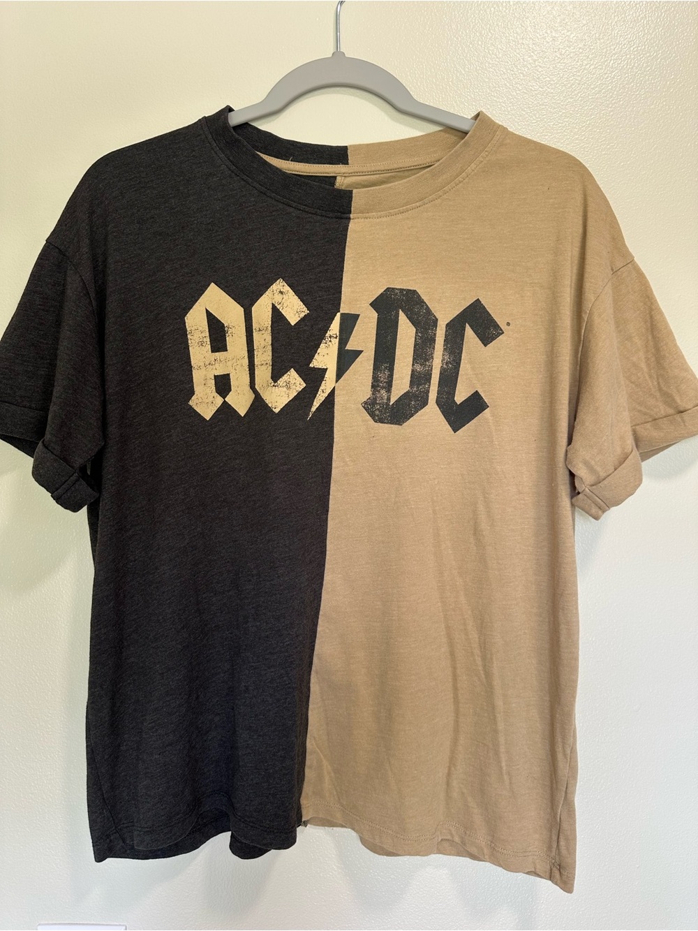 Colorblock ACDC Boyfriend Graphic T-Shirt